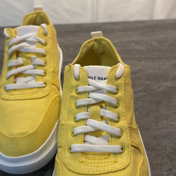Cole Haan Grand Pro Rally Canvas Court Sneaker Dandelion Yellow . Size 8 B - Picture 4 of 8